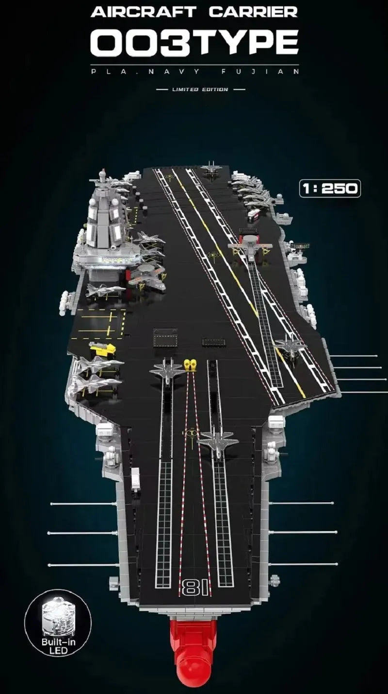 MOC Building Block Set: Navy 003 Military Fujian Aircraft Carrier, Model 20313