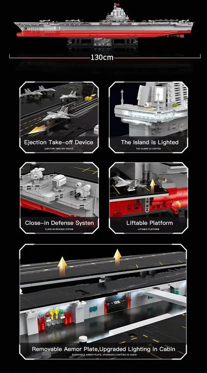 MOC Building Block Set: Navy 003 Military Fujian Aircraft Carrier, Model 20313
