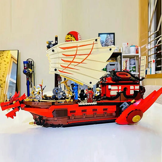 MOC Building Block Set: Ninjago Movie Destiny Bounty Ship X19007