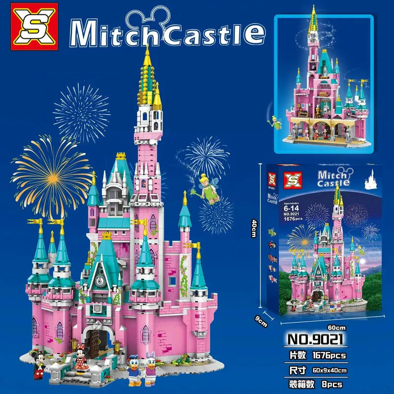 MOC Building Block Set: Princess Fairyland Mitch Pink Castle, Model SX9021 Certification: 3C