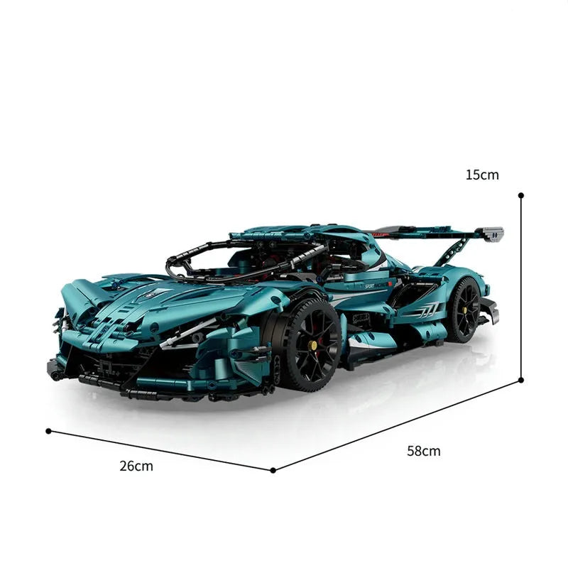 MOC Motorized Building Block Set: RC APP Gumpert Apollo IE Super Racing Car MOC 10612