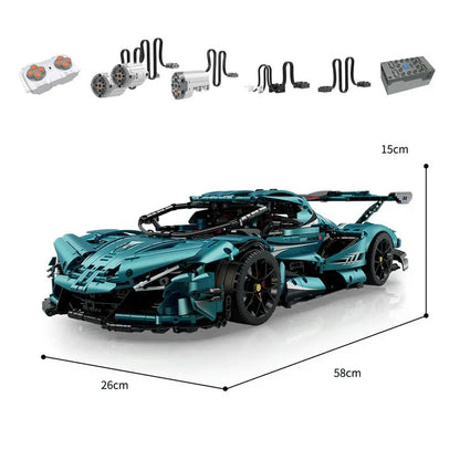 MOC Motorized Building Block Set: RC APP Gumpert Apollo IE Super Racing Car MOC 10612