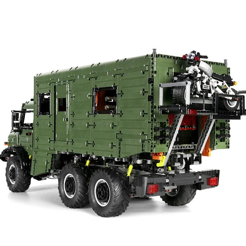 MOC Motorized Building Block Set: RC APP Nomadism Off-Road Unimog Truck