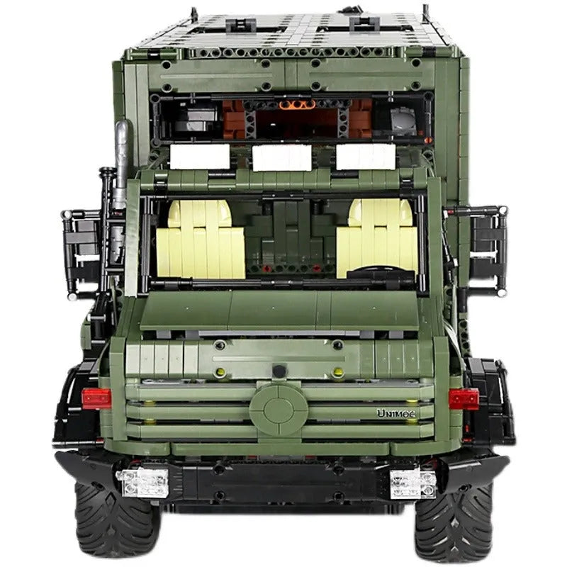 MOC Motorized Building Block Set: RC APP Nomadism Off-Road Unimog Truck