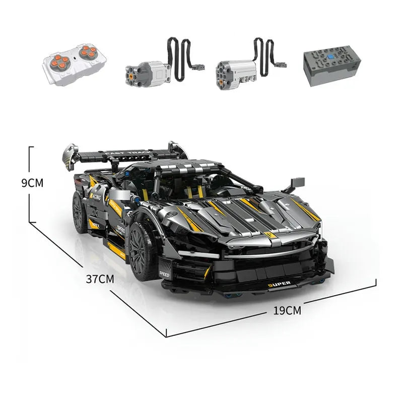 MOC Motorized Building Block Set: RC APP Super Racing FLL SP3 Sports Car, Model 10610PF