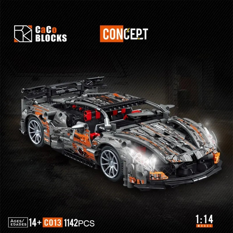 MOC Building Block Set: RC Motorized McLaren Concept Roadster C013, Model C013PF