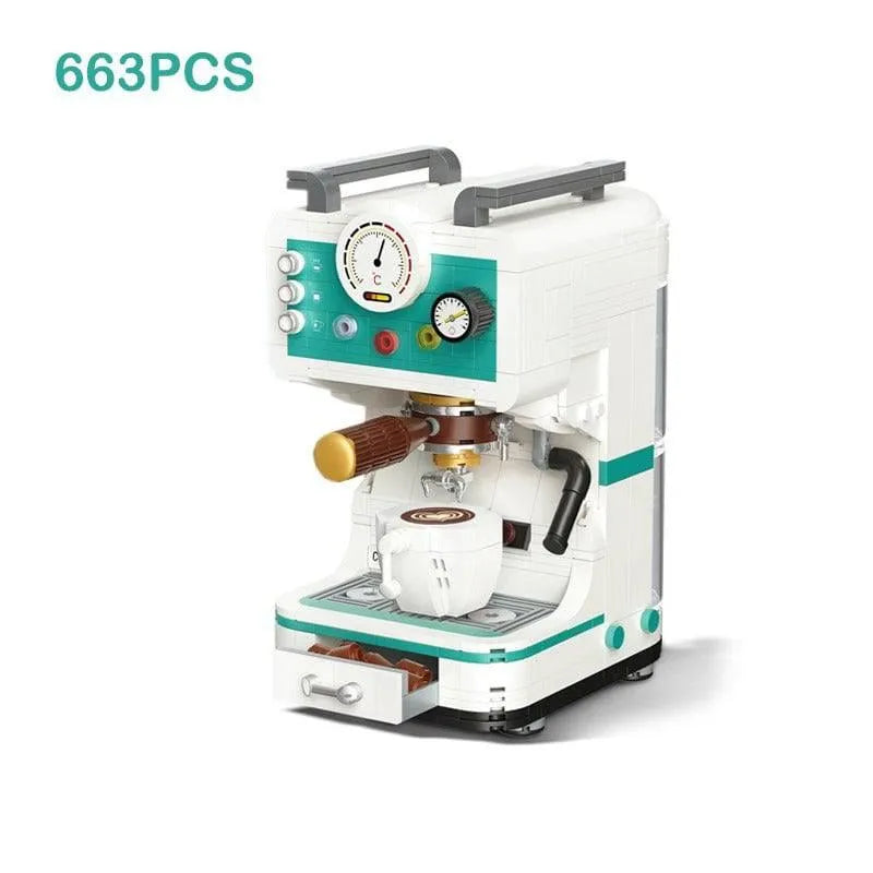 MOC Building Block Set: Retro Coffee Machine City MINI, Model 2090