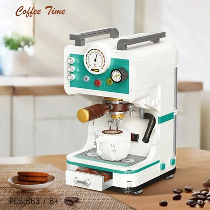 MOC Building Block Set: Retro Coffee Machine City MINI, Model 2090