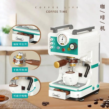 MOC Building Block Set: Retro Coffee Machine City MINI, Model 2090