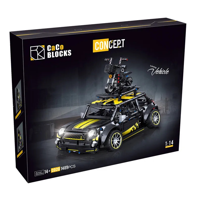 MOC Motorized Building Block Set: Safety Mini Car F56 Sports Car C020