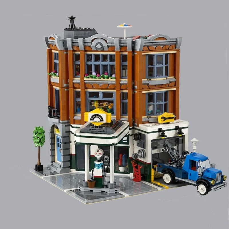 MOC Building Block Set: Street Expert City Corner Garage 15042