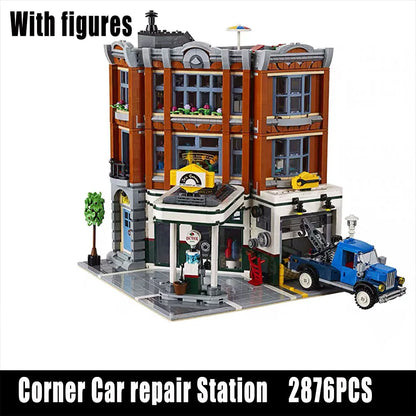 MOC Building Block Set: Street Expert City Corner Garage 15042