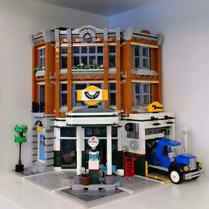 MOC Building Block Set: Street Expert City Corner Garage 15042