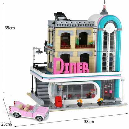 MOC Building Block Set: Street Expert City Downtown Diner 15037