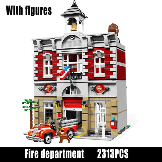 MOC Building Block Set: Street Expert City Fire Brigade 15004