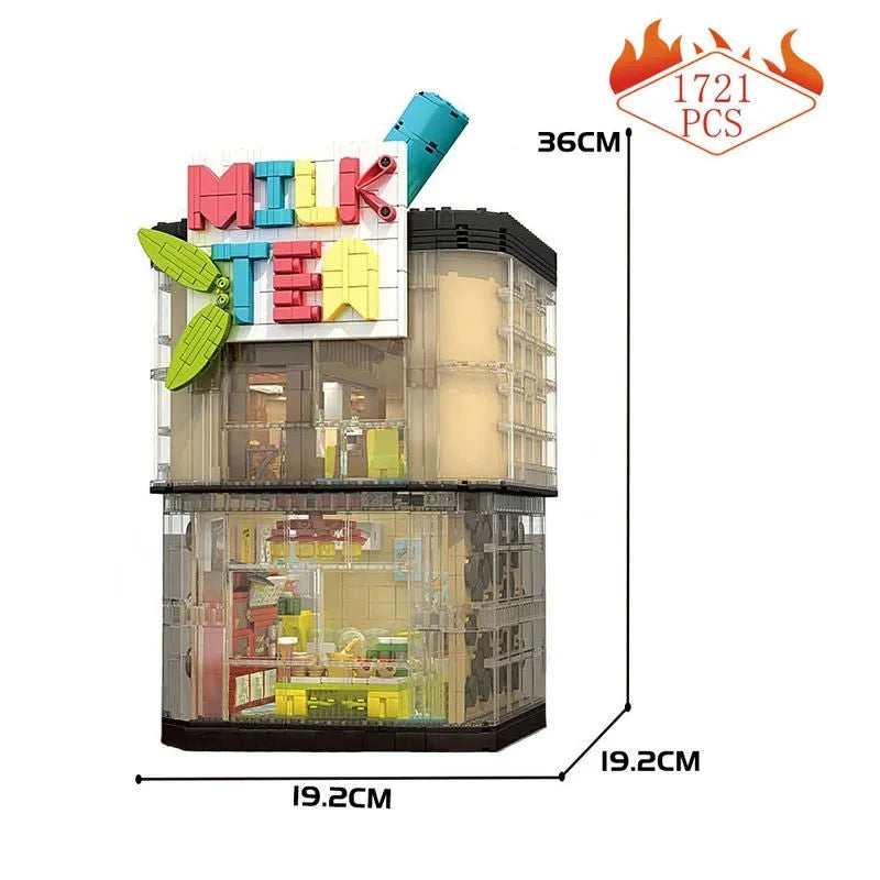 MOC Building Block Set: Street Experts Milk Tea Store Shop, Model SY5209