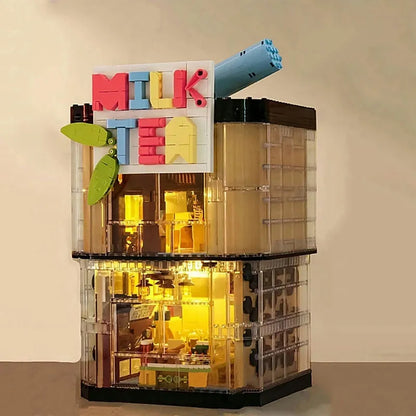 MOC Building Block Set: Street Experts Milk Tea Store Shop, Model SY5209