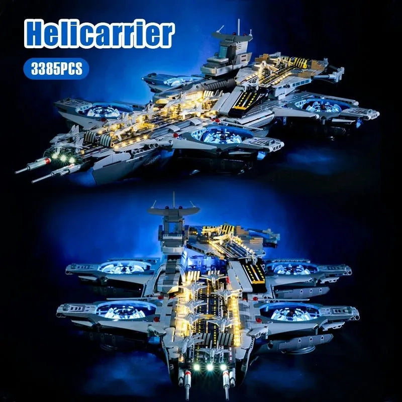 MOC Building Block Set: Super Hero Motorized SHIELD RC Helicarrier, Model K10218