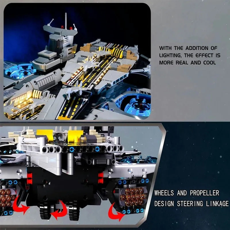 MOC Building Block Set: Super Hero Motorized SHIELD RC Helicarrier, Model K10218