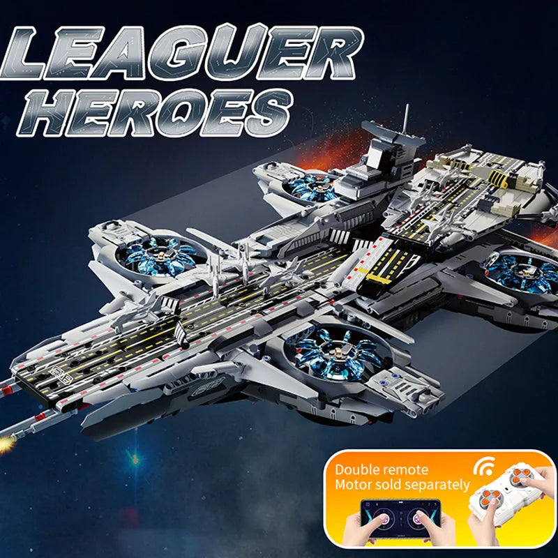 MOC Building Block Set: Super Hero Motorized SHIELD RC Helicarrier, Model K10218