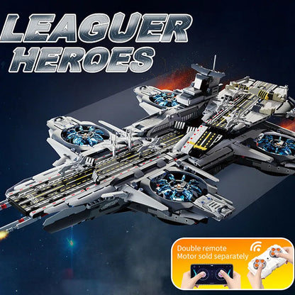MOC Building Block Set: Super Hero Motorized SHIELD RC Helicarrier, Model K10218