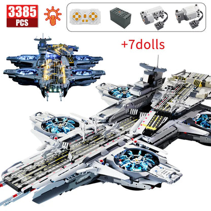 MOC Building Block Set: Super Hero Motorized SHIELD RC Helicarrier, Model K10218