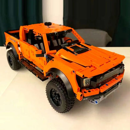 MOC Motorized Building Block Set: A55355 Ford F-150 Raptor Pickup Truck, Model 55355