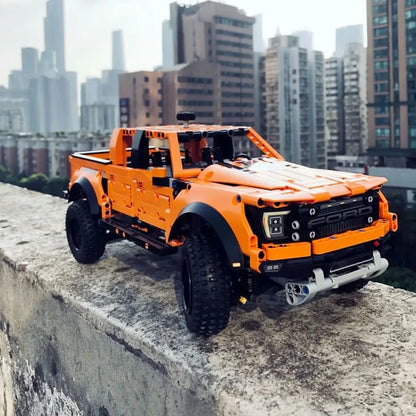 MOC Motorized Building Block Set: A55355 Ford F-150 Raptor Pickup Truck, Model 55355
