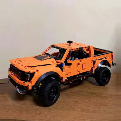MOC Motorized Building Block Set: A55355 Ford F-150 Raptor Pickup Truck, Model 55355