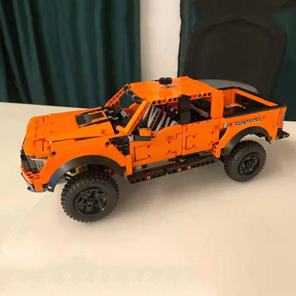 MOC Motorized Building Block Set: A55355 Ford F-150 Raptor Pickup Truck, Model 55355