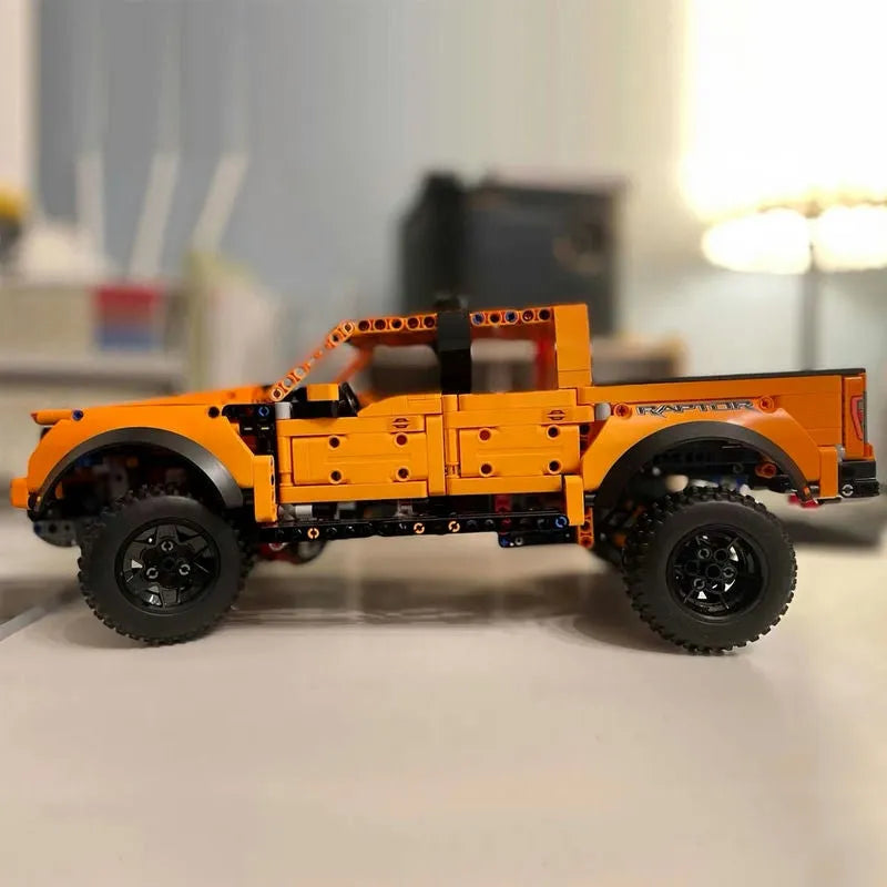 MOC Motorized Building Block Set: A55355 Ford F-150 Raptor Pickup Truck, Model 55355