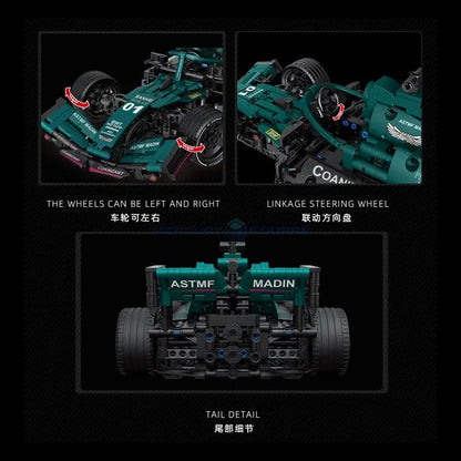 MOC Motorized Building Block Set: Concept F1 Formula Racing Car C014