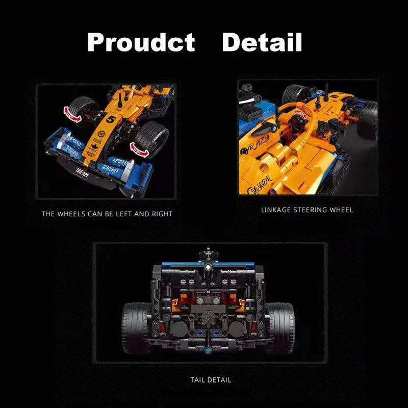 MOC Motorized Building Block Set: Concept F1 Formula Racing Car C016