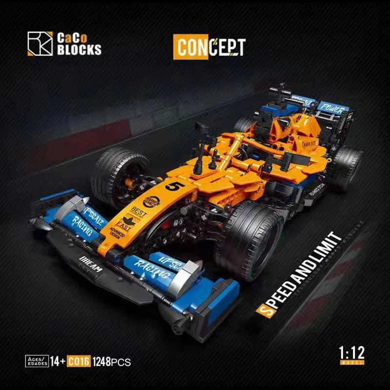 MOC Motorized Building Block Set: Concept F1 Formula Racing Car C016