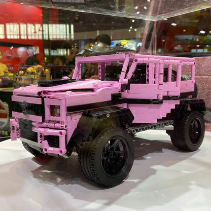 MOC Motorized Building Block Set: King Kong Barbie Pink SUV J903