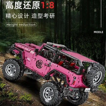 MOC Motorized Building Block Set: King Kong Barbie Pink SUV J903