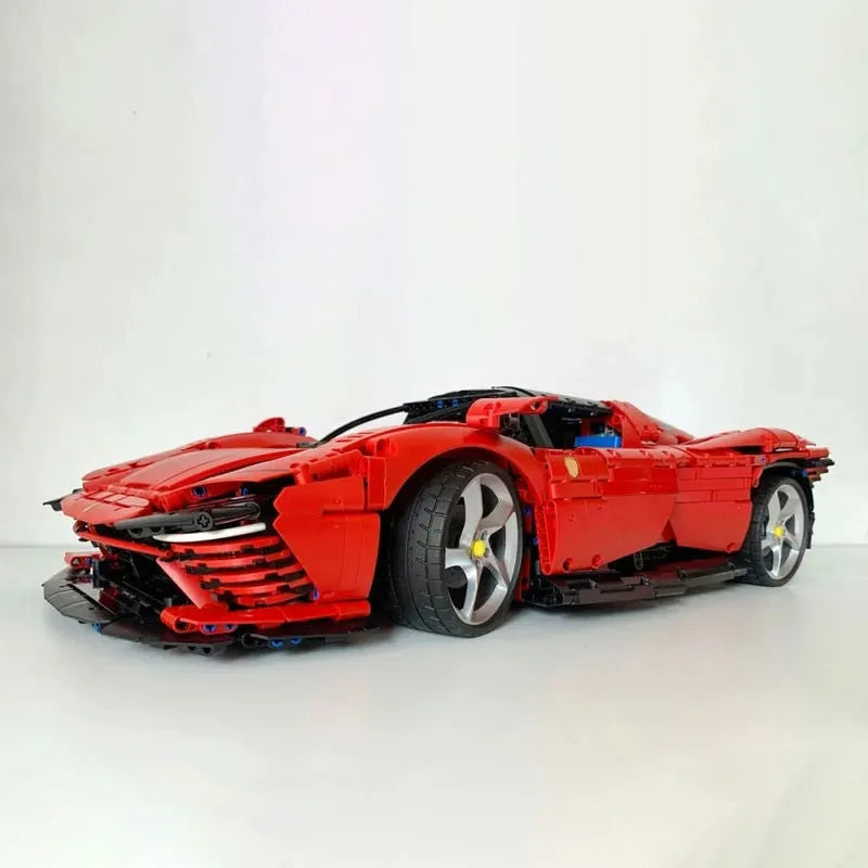MOC Motorized Building Block Set: Ferrari Daytona SP3 81998 Racing Hyper Car, Model 81998 / 8787 / 8888