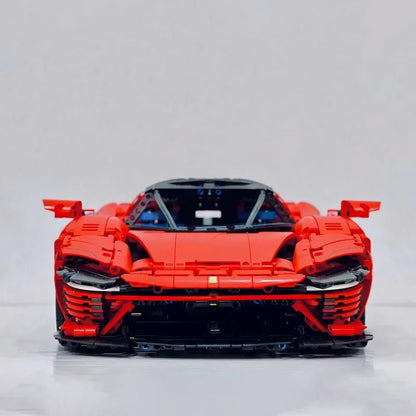 MOC Motorized Building Block Set: Ferrari Daytona SP3 81998 Racing Hyper Car, Model 81998 / 8787 / 8888