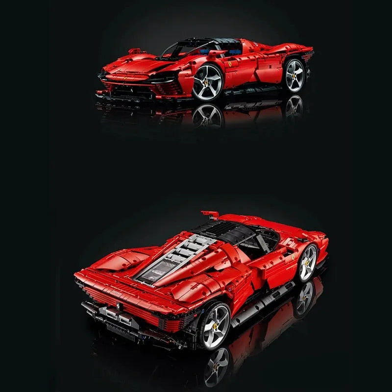 MOC Motorized Building Block Set: Ferrari Daytona SP3 81998 Racing Hyper Car, Model 81998 / 8787 / 8888