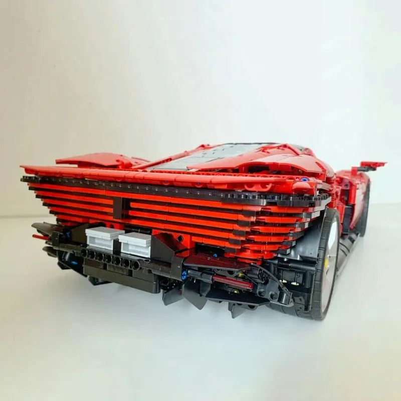 MOC Motorized Building Block Set: Ferrari Daytona SP3 81998 Racing Hyper Car, Model 81998 / 8787 / 8888