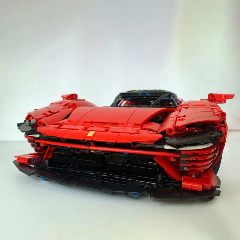 MOC Motorized Building Block Set: Ferrari Daytona SP3 81998 Racing Hyper Car, Model 81998 / 8787 / 8888