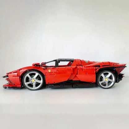 MOC Motorized Building Block Set: Ferrari Daytona SP3 81998 Racing Hyper Car, Model 81998 / 8787 / 8888