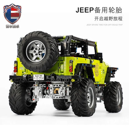MOC Motorized Building Block Set: Off-Road Jeep Wrangler Rubicon J902, Model J-902
