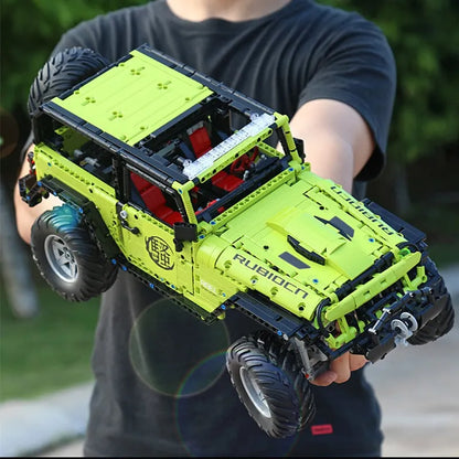 MOC Motorized Building Block Set: Off-Road Jeep Wrangler Rubicon J902, Model J-902