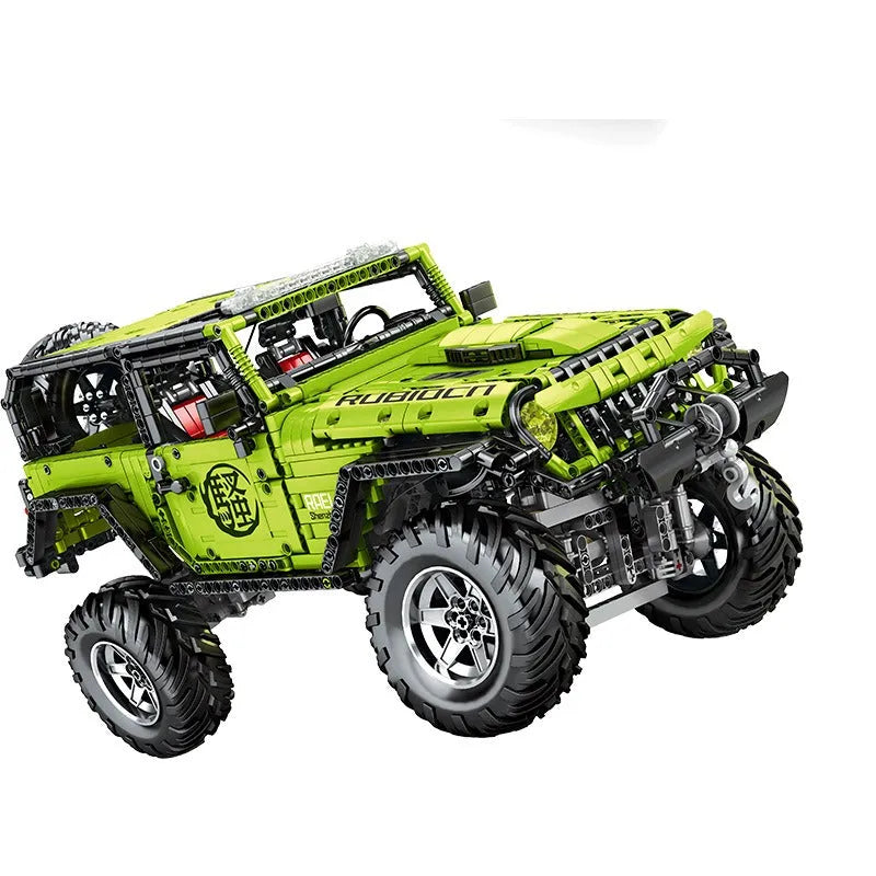 MOC Motorized Building Block Set: Off-Road Jeep Wrangler Rubicon J902, Model J-902