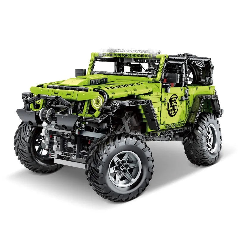 MOC Motorized Building Block Set: Off-Road Jeep Wrangler Rubicon J902, Model J-902