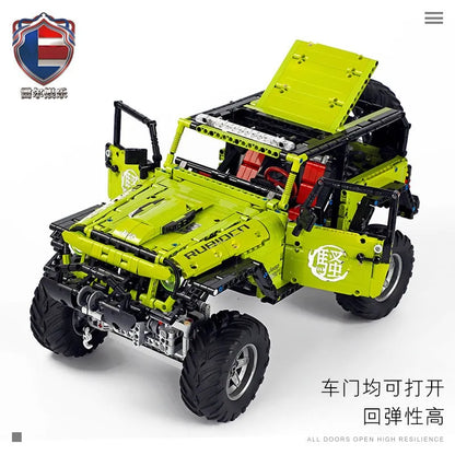MOC Motorized Building Block Set: Off-Road Jeep Wrangler Rubicon J902, Model J-902