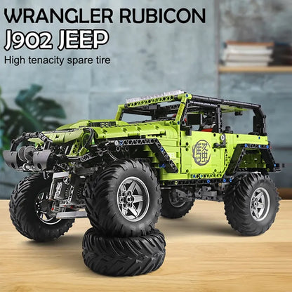 MOC Motorized Building Block Set: Off-Road Jeep Wrangler Rubicon J902, Model J-902