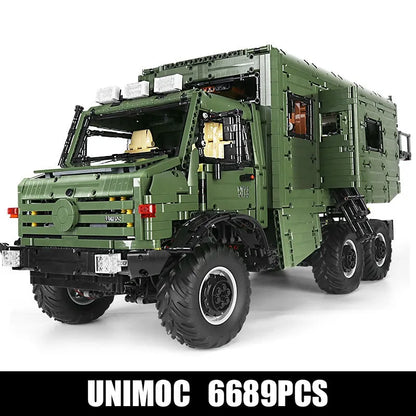 MOC Motorized Building Block Set: Off-Road RV Unimog Truck J907