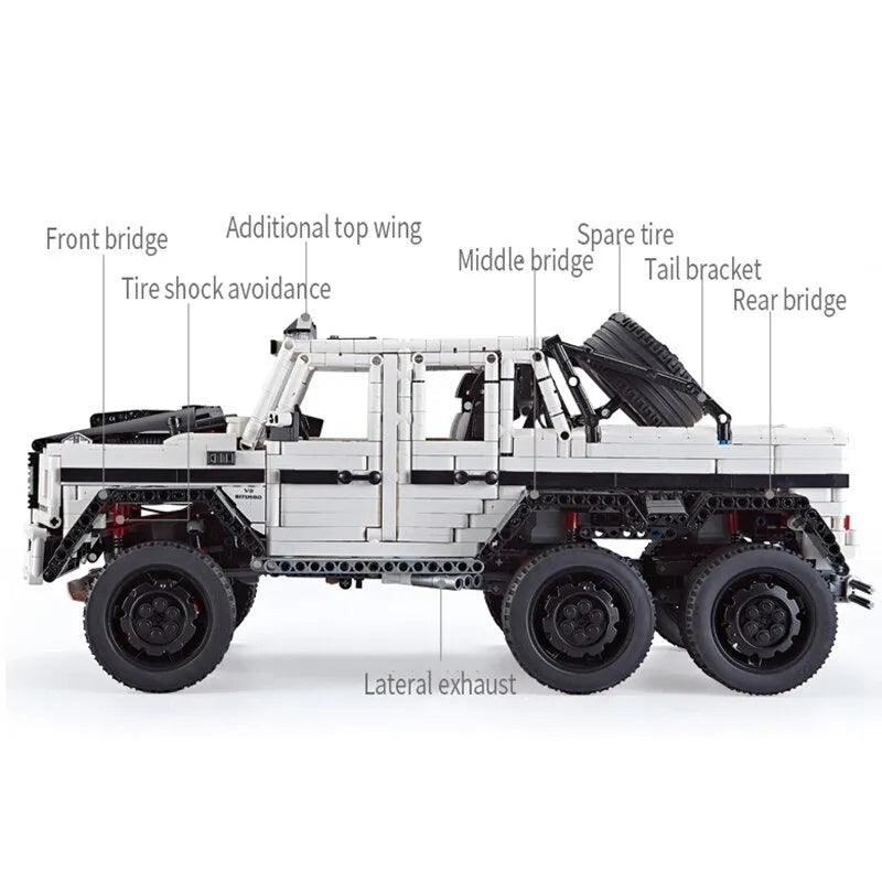MOC Motorized Building Block Set: Off-Road SUV LAND CRUISER AMG